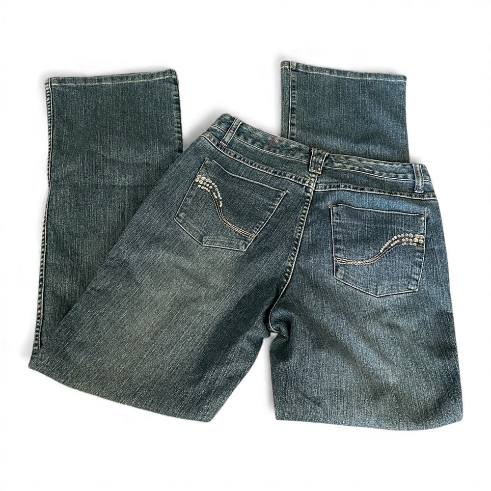 KIKIT JEANS 10 30” Blue Jeans Crystals Rhinestones All Pockets R $79